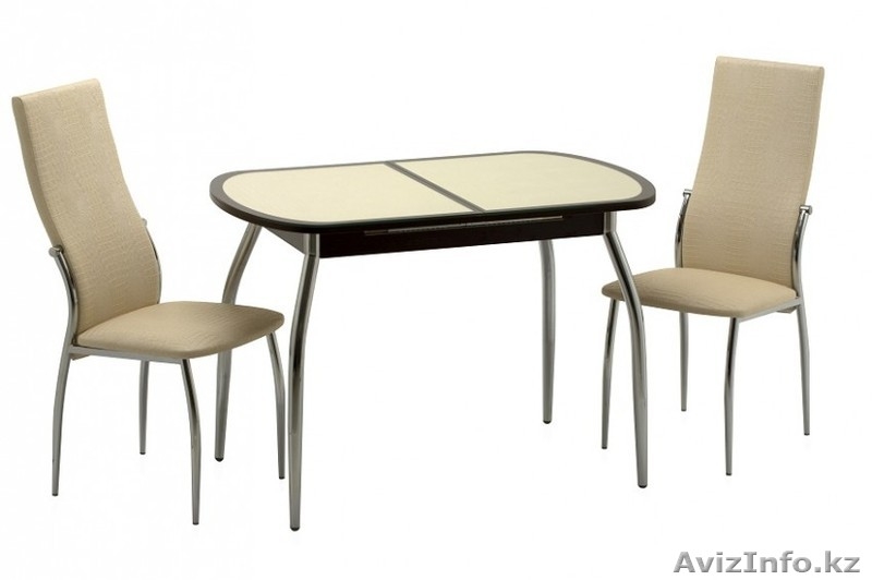 Стол раздвижной 120*80 кожа под стеклом - Изображение #3, Объявление #1346010