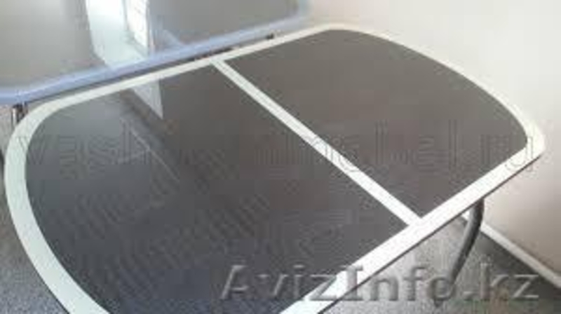 Стол раздвижной 120*80 кожа под стеклом - Изображение #2, Объявление #1346010