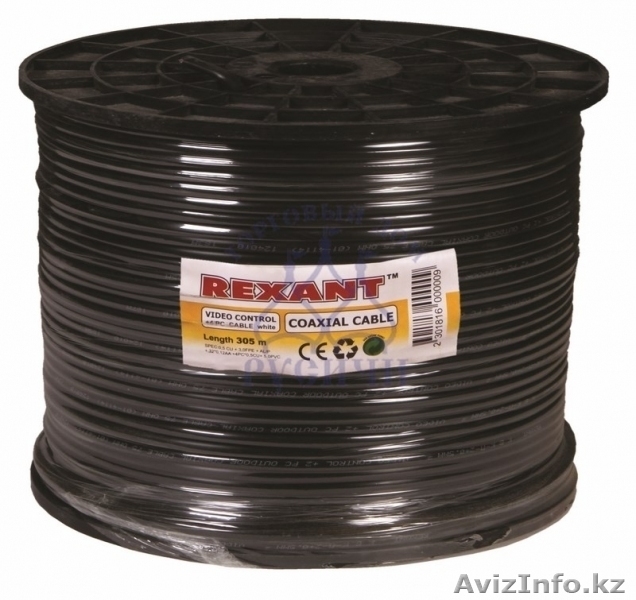 КАБЕЛЬ ДЛЯ ВИДЕОНАБЛЮДЕНИЯ ККСВ-П 2Х0.5ММ, 305М, ЧЕРНЫЙ REXANT - Изображение #1, Объявление #1563164